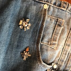 Anne Klein Girlfriend jeans with jewel embellishme